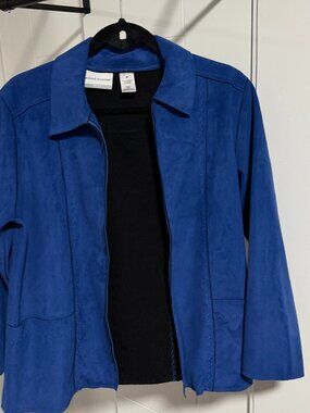 Royal Blue Suede Moto Jacket from Alfred Dunner: Soft and Stylish Steal!
